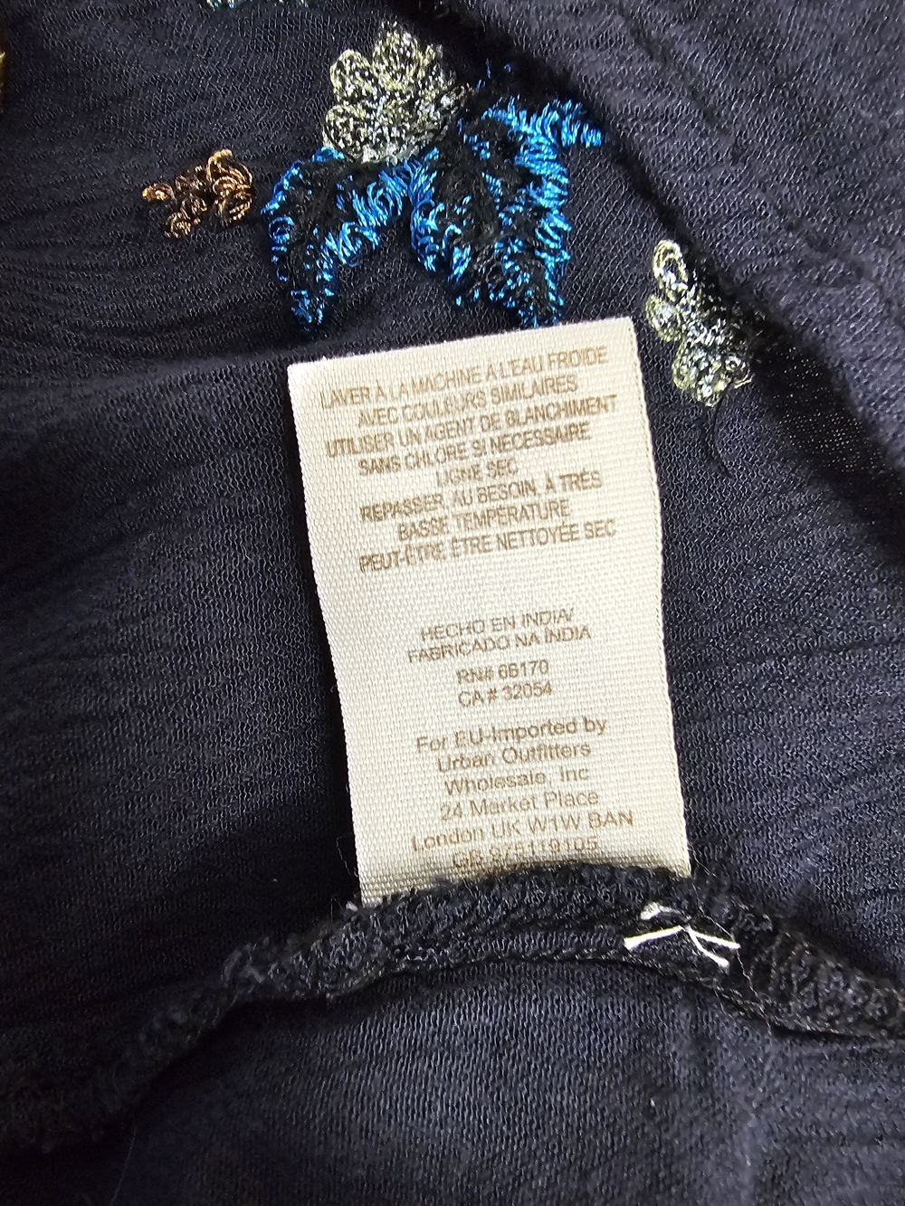 Free People Navy Embroidered Wrap Midi Dress - Picture 11 of 11